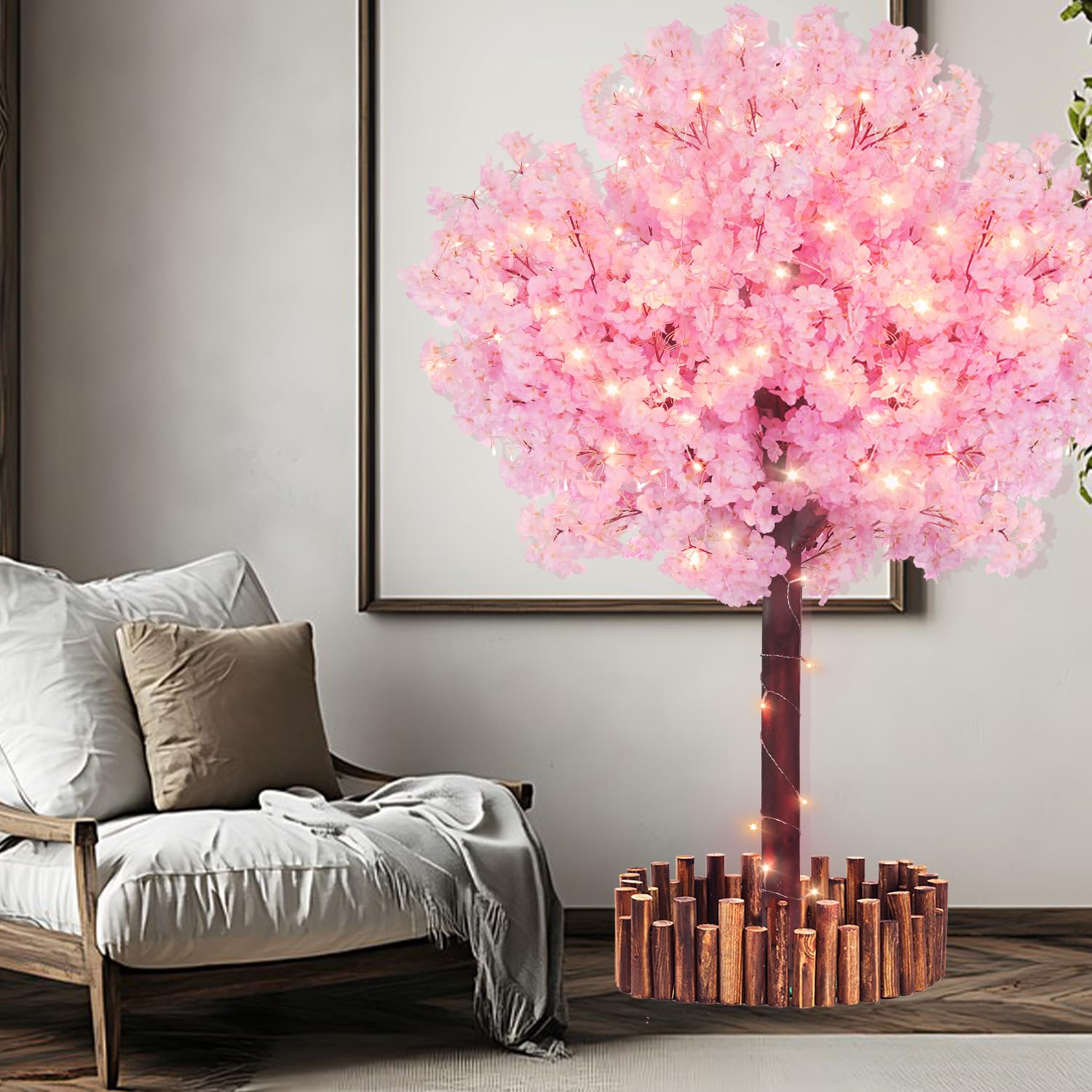 ロココ調/優しい色調ピンクローズ『petal tree』光触媒加工/1点物 Amazon.com: TTMDK 5FT Pink Artificial Cherry Blossom Tree with LED